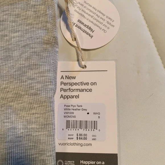 Vuori Pose Plyo Tank Heather Gray - Picture 2 of 3